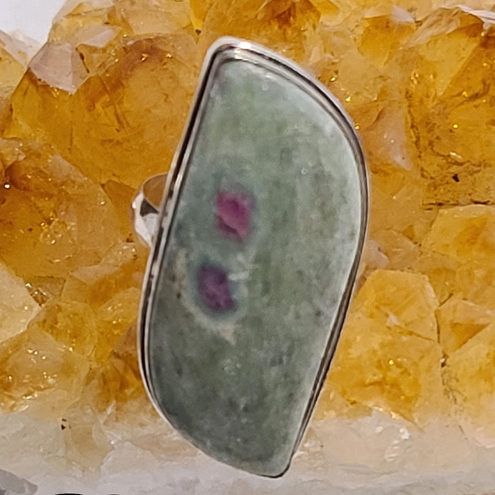 🌺BOGO New*Vintage Style Ruby Zoisite Silver Ring